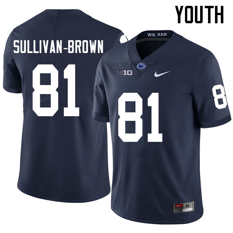 NCAA Nike Youth Penn State Nittany Lions Cam Sullivan-Brown #81 College Football Authentic Navy Stitched Jersey LLF1398AB